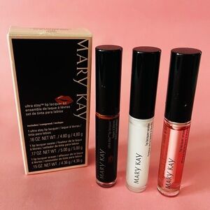 Mary Kay Lip Lacquer Trio - Bold Red, Pure White, Soft Pink